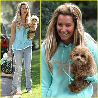 Ashley Tisdale with her cute dog