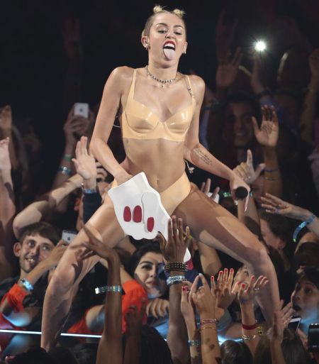 Miley Cyrus' while performing